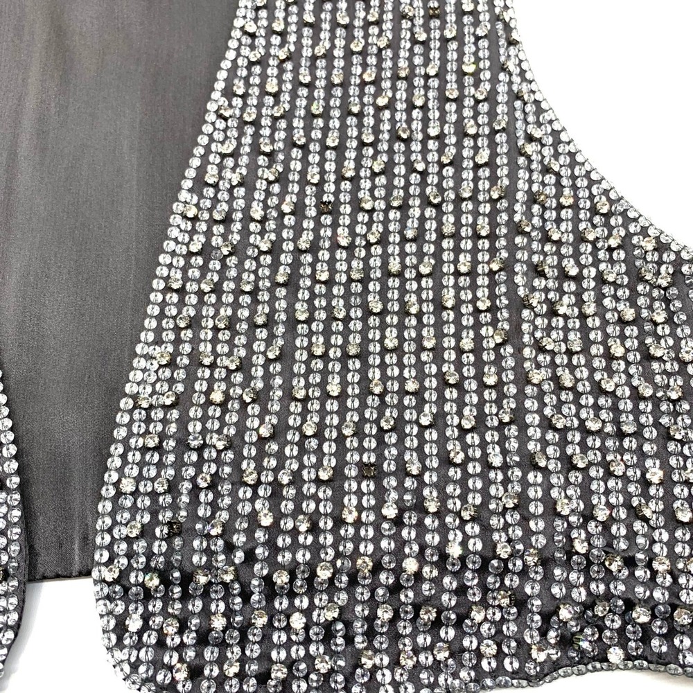 Haute Hippie Womens Gray Silk Sequin Crystal Embellished Cropped Bolero Vest M - Picture 10 of 12